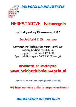 HERFSTDRIVE Nieuwegein www.bridgeclubnieuwegein.nl