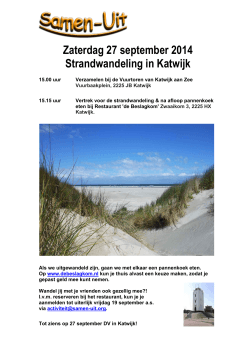 Zaterdag 27 september 2014 Strandwandeling in Katwijk