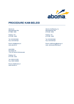 PROCEDURE KAM-BELEID