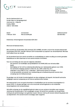 Brief dd. 3 februari 2014 van SVB over Uitvoeringstoets