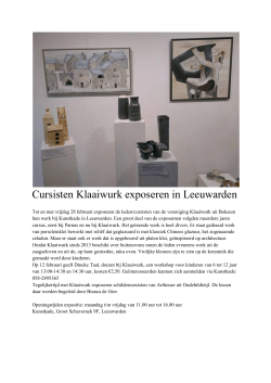 Januari 2014. Cursisten exposeren in Leeuwarden