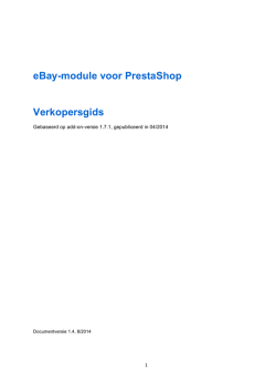 eBay-module voor PrestaShop Verkopersgids