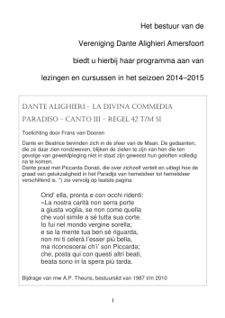 Programmaboekje 2014 - 2015 - Vereniging Dante Alighieri