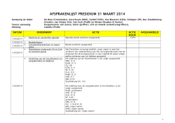 Afsprakenlijst presidium 31 maart 2014