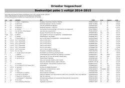 Driestar hogeschool Boekenlijst pabo 1 voltijd