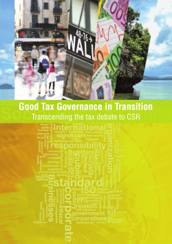 Good Tax Governance in Transition
