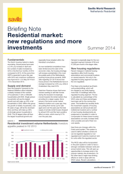 Briefing Note Residential market: new regulations and more