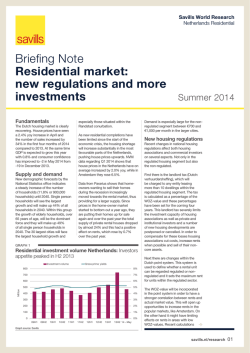 Briefing Note Residential market: new regulations and more