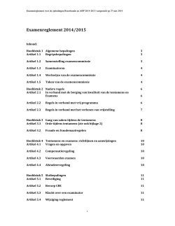 Examenreglement 2014-2015 Bouwkunde en ABP