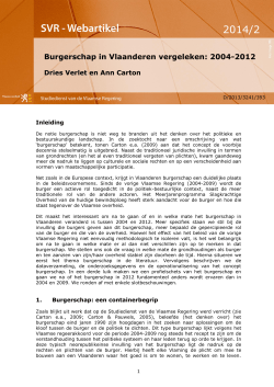 Burgerschap in Vlaanderen vergeleken: 2004-2012