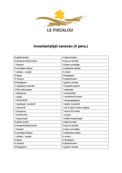 Inventarislijst caravan (4 pers.)
