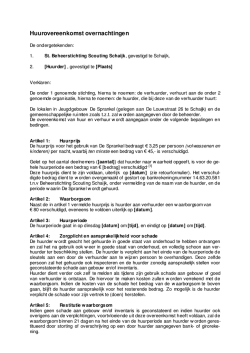Huurovereenkomst overnachtingen