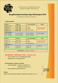 Jeugdkampioenschap Liga Antwerpen 2015
