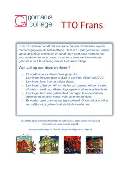 TTO Frans folder - Gomarus College
