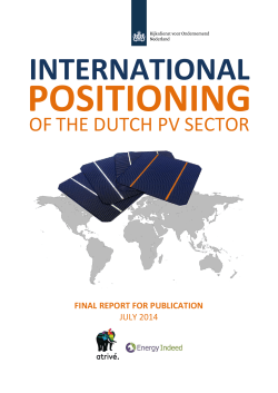International positioning of the Dutch PV sector final