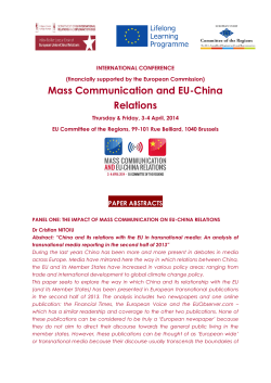 Mass Communication and EU-China Relations