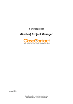 Vacature functie (online) medior projectmanager 2014