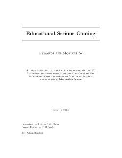 Educational Serious Gaming - Vrije Universiteit Amsterdam