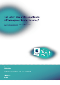 Hoe kijken zorgprofessionals naar zelfmanagementondersteuning?
