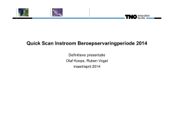 TNO QuickScan BEP TNO2014 - Bureau Architectenregister