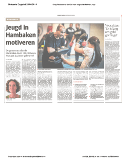 Jeugd in Hambaken motiveren