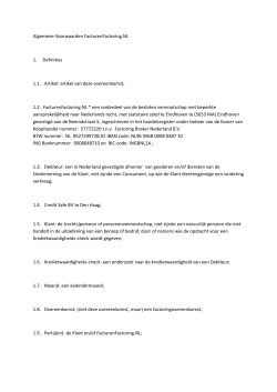 Algemene Voorwaarden FacturenFactoring.NL 1. Definities 1.1