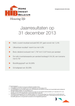 Jaarresultaten op 31 december 2013
