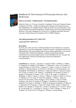 Handbook On The Economics Of Ecosystem Services And