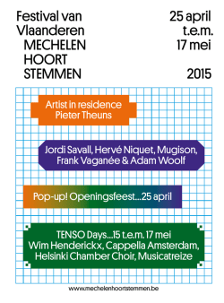 Festival van Vlaanderen Mechelen hoort steMMen 25 april t.e.m. 17