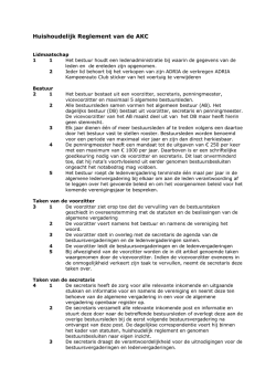 Huishoudelijk Reglement van de AKC