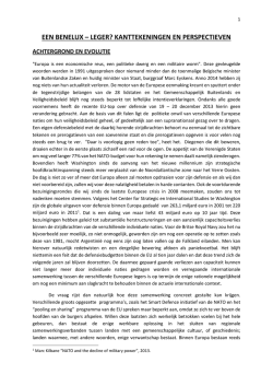 Een Benelux-Leger, kanttekeningen en perspectieven juli 2014, Dirk