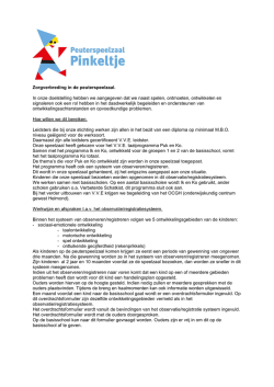 Zorgverbreding in de peuterspeelzaal