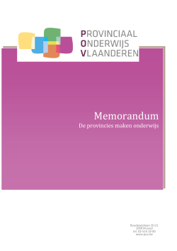 Memorandum - Provinciaal Onderwijs Vlaanderen