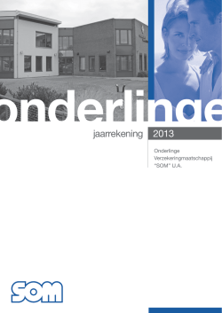 Jaarverslag 2013 - Onderlinge verzekeringmaatschappij SOM ua