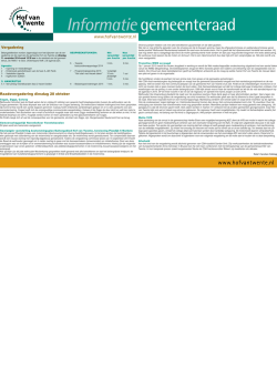 Informatie gemeenteraad 5 november 2014