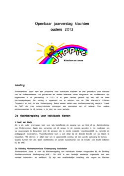 Jaarverslag Klachten Clienten 2013