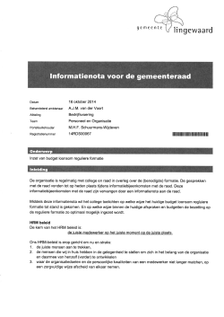 m. Informatienota inzet van budget loonsom reguliere formatie