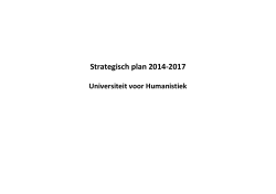 Strategisch plan 2014-2017 - Universiteit voor Humanistiek