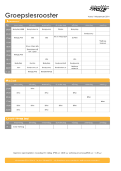 Groepslesrooster 1 november 2014