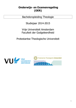 OER Bacheloropleiding Theologie (Joint degree) 2014-2015