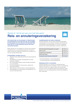 Dekkingsoverzicht collectieve reisverzekering