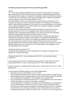 Handreiking aanpassen afspraken 2014 agv