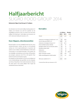 Halfjaarbericht - Sligro Food Group