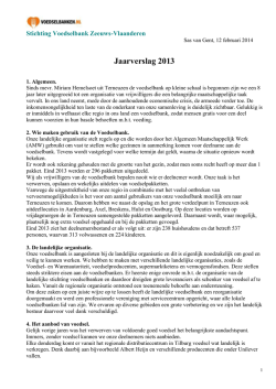 Jaarverslag 2013 - Voedselbank Zeeuws