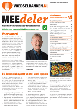MEEdeler van 2014 - Voedselbanken Nederland