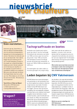 Nieuwsbrief voor chauffeurs / CNV Vakmensen