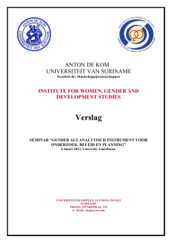Verslag IWGDS Seminar revised - Anton de Kom Universiteit van