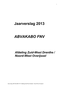 Jaarverslag 2013 - ABVAKABO Meppel