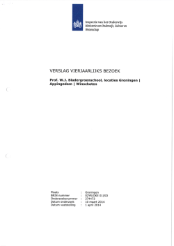 Inspectie verslag vierjaarlijks bezoek Prof. W.J.
