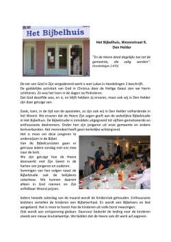 Het Bijbelhuis, Wezenstraat 9, Den Helder - Boven